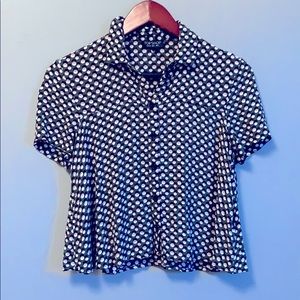 Topshop Short sleeve Flowy Box Button Top